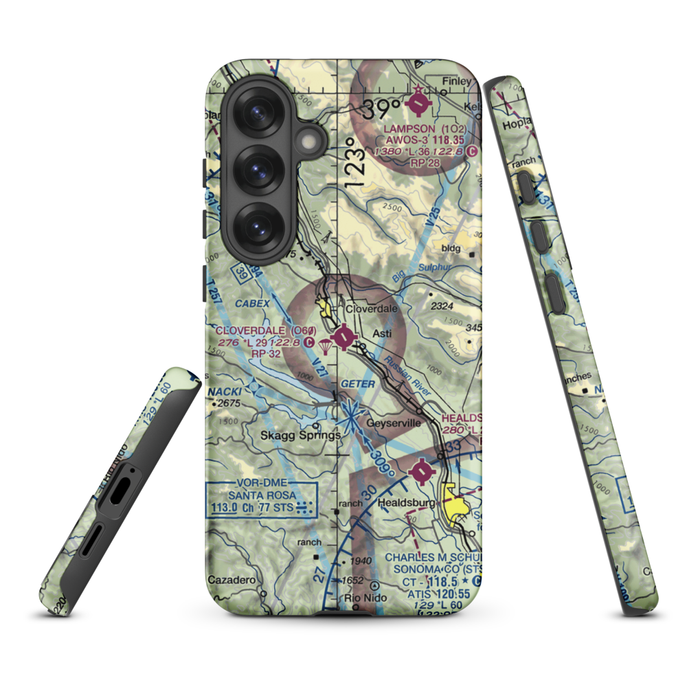 Cloverdale Municipal Airport (O60) VFR Sectional Samsung Phone Case Samsung Galaxy S25 Plus model shown