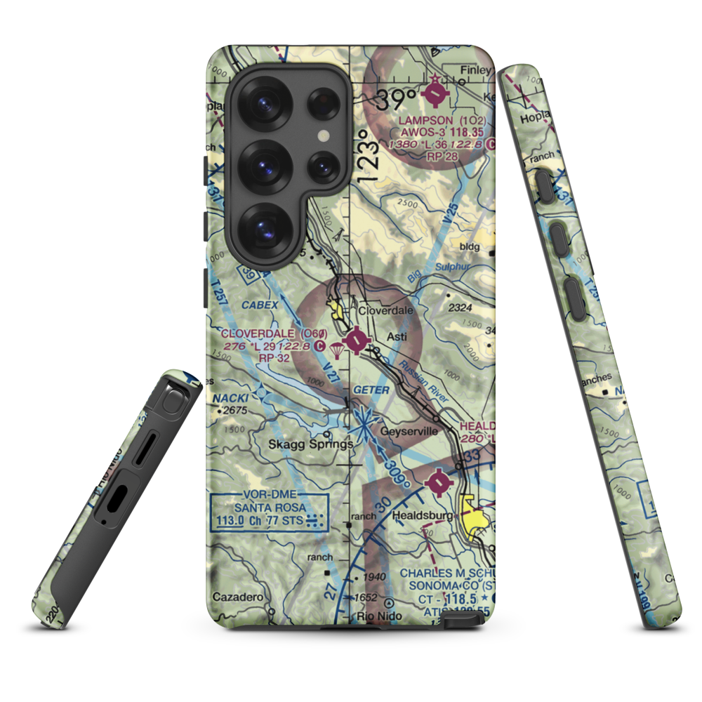 Cloverdale Municipal Airport (O60) VFR Sectional Samsung Phone Case Samsung Galaxy S25 Ultra model shown