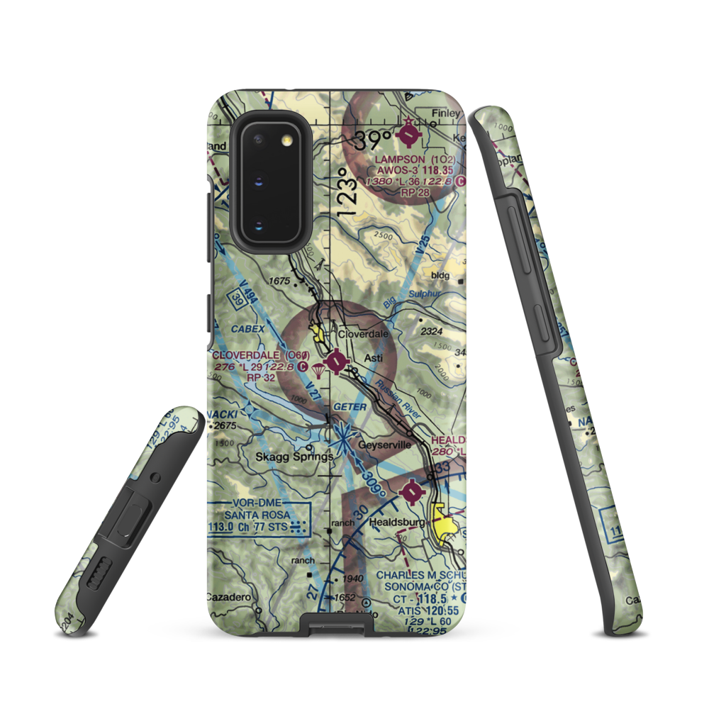 Cloverdale Municipal Airport (O60) VFR Sectional Samsung Phone Case Samsung Galaxy S20 model shown