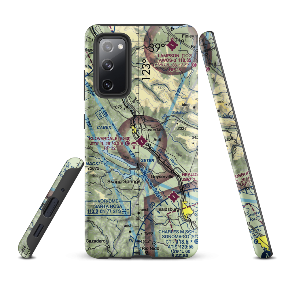 Cloverdale Municipal Airport (O60) VFR Sectional Samsung Phone Case Samsung Galaxy S20 FE model shown