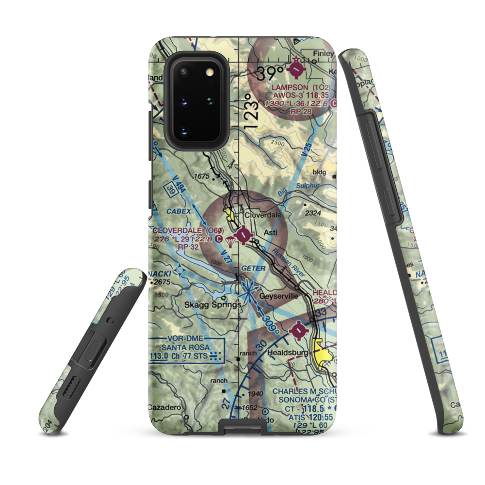 Cloverdale Municipal Airport (O60) VFR Sectional Samsung Phone Case Samsung Galaxy S20 Plus model shown
