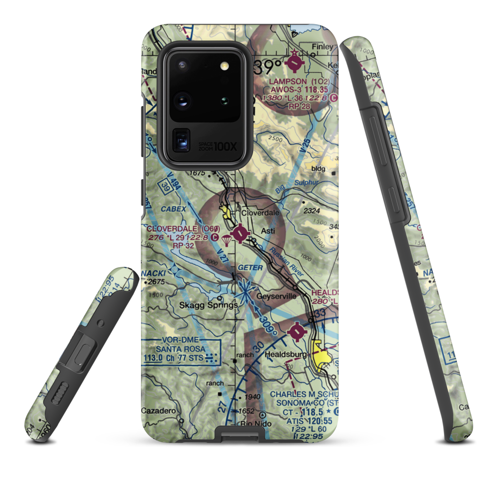 Cloverdale Municipal Airport (O60) VFR Sectional Samsung Phone Case Samsung Galaxy S20 Ultra model shown