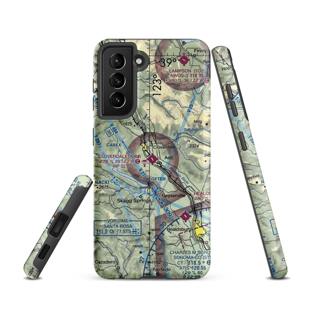 Cloverdale Municipal Airport (O60) VFR Sectional Samsung Phone Case Samsung Galaxy S21 model shown