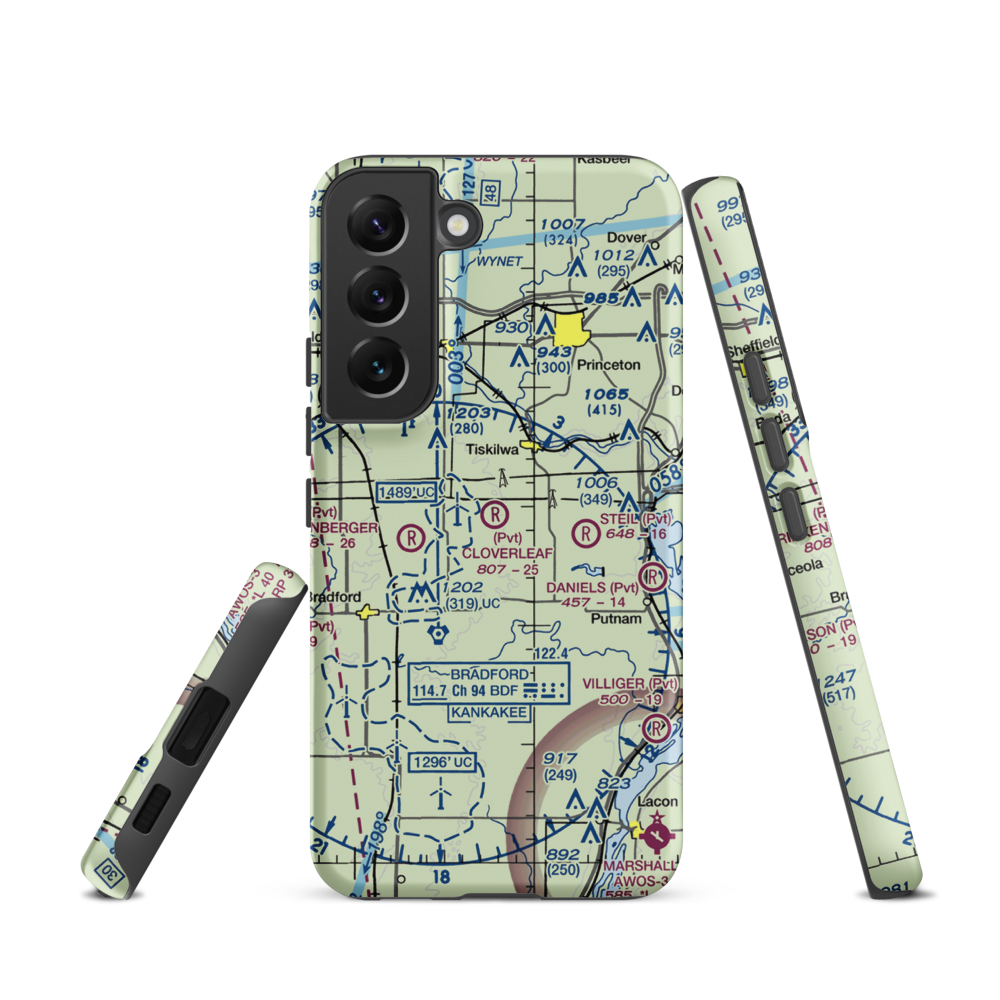 Cloverleaf Ranch Airport (15LL) VFR Sectional Samsung Phone Case Samsung Galaxy S22 model shown
