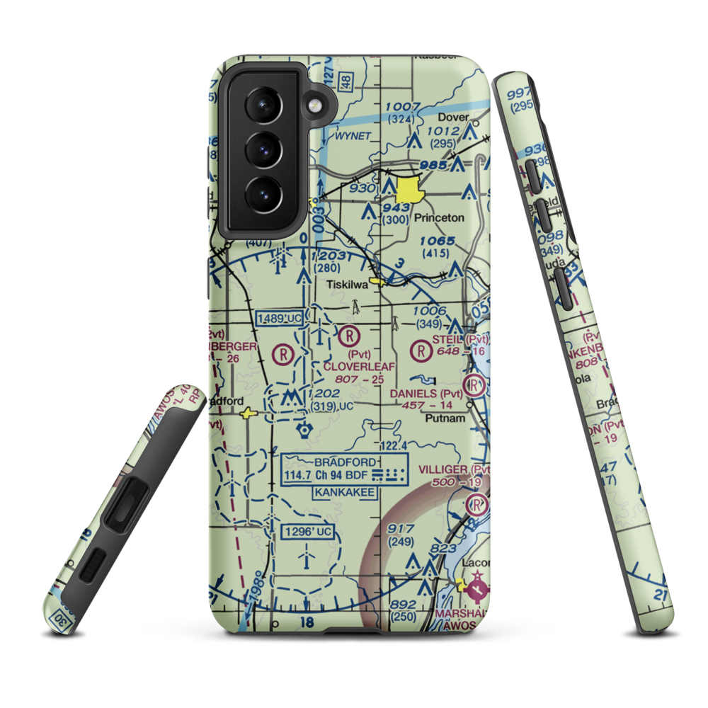 Cloverleaf Ranch Airport (15LL) VFR Sectional Samsung Phone Case Samsung Galaxy S21 FE model shown