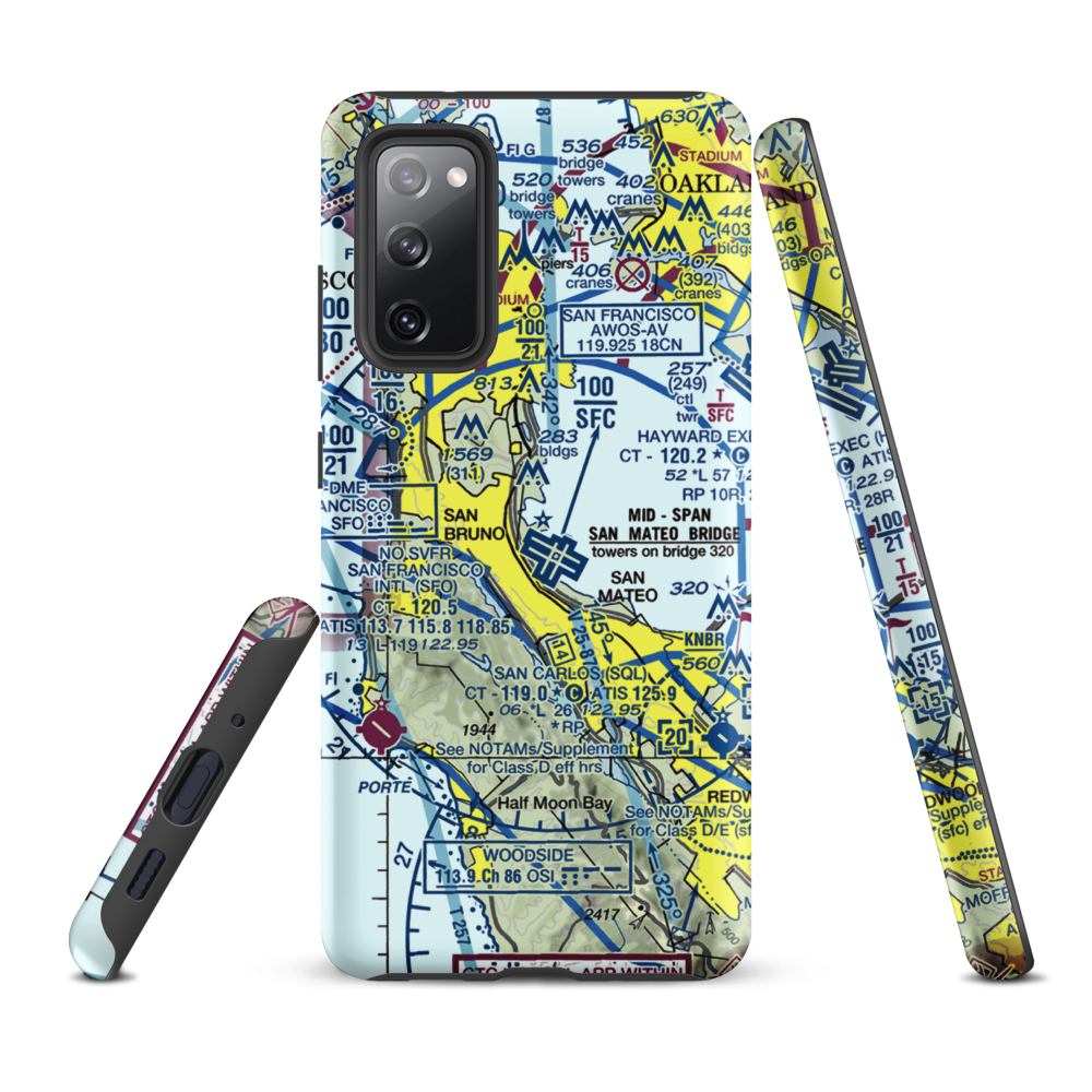 Coast Guard Air Station San Francisco (SFS) VFR Sectional Samsung Phone Case Samsung Galaxy S20 FE model shown