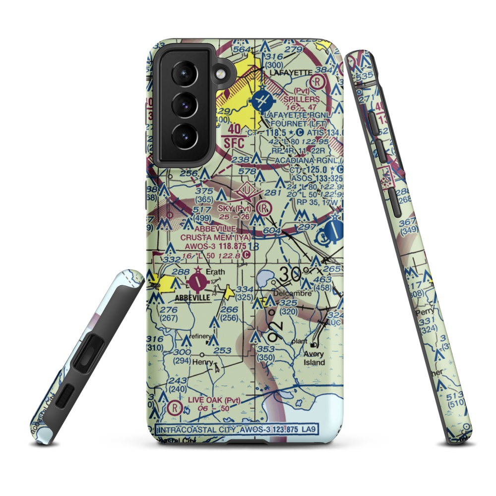 Coastal Ridge Airpark (34LS) VFR Sectional Samsung Phone Case Samsung Galaxy S21 Plus model shown