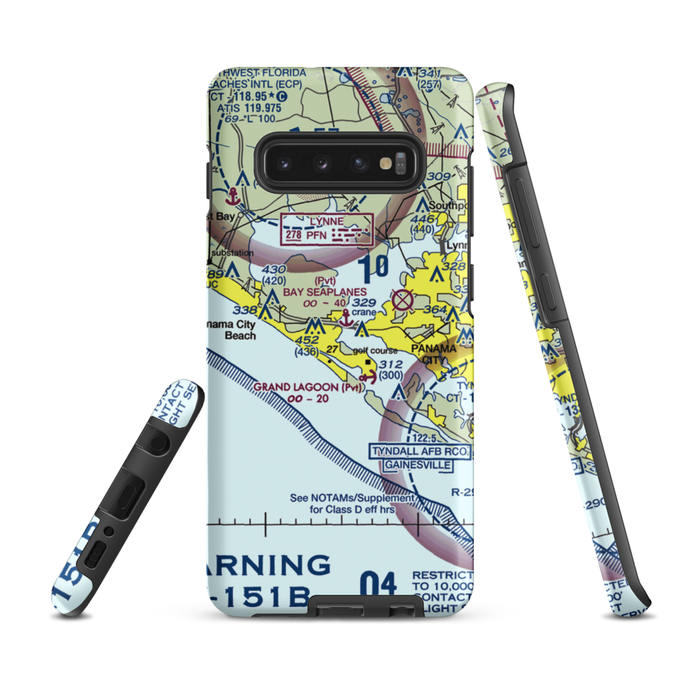 Coastal Systems Station Heliport (NBV) VFR Sectional Samsung Phone Case Samsung Galaxy S10 Plus model shown