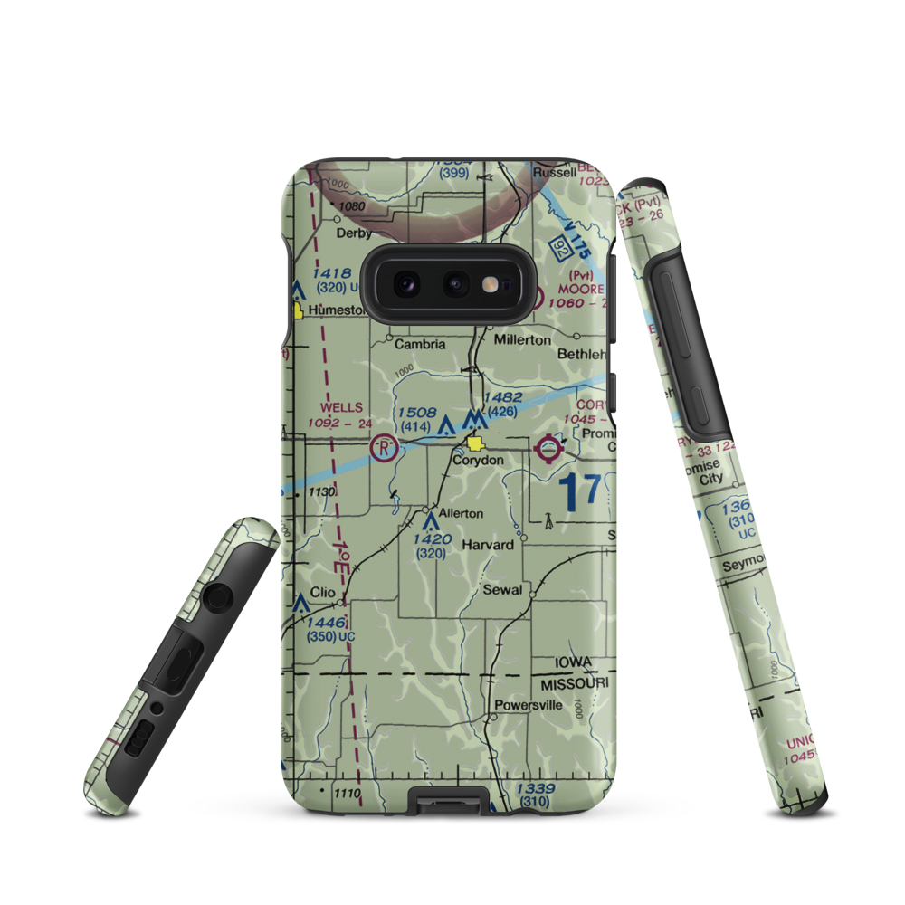 Cobb Farm Airport (IA76) VFR Sectional Samsung Phone Case Samsung Galaxy S10e model shown