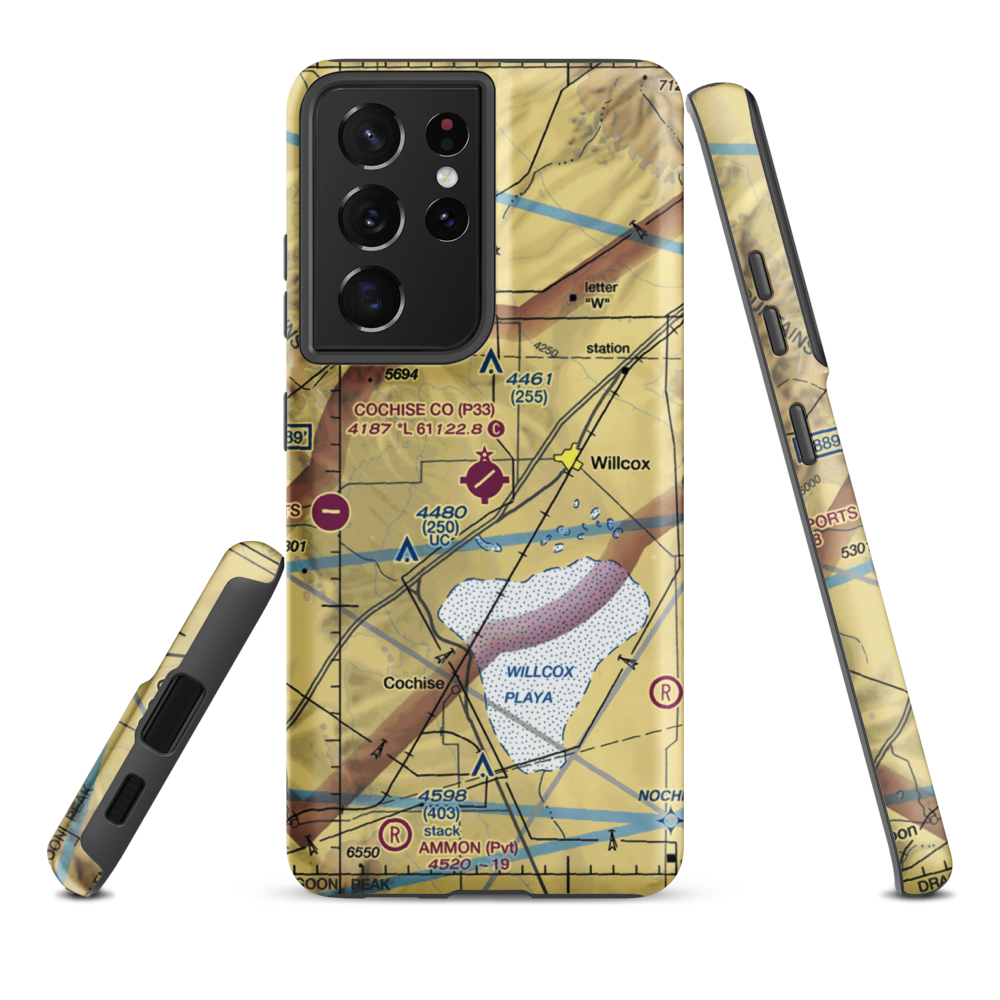 Cochise County Airport (P33) VFR Sectional Samsung Phone Case Samsung Galaxy S21 Ultra model shown