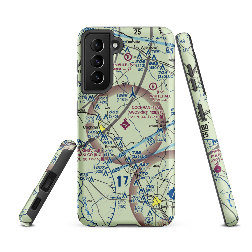 Cochran Airport (48A) VFR Sectional Samsung Phone Case Samsung Galaxy S21 FE model shown