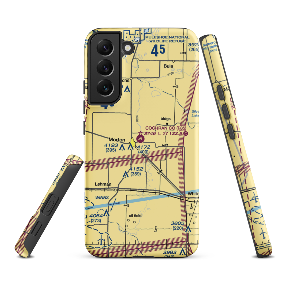 Cochran County Airport (F85) VFR Sectional Samsung Phone Case Samsung Galaxy S22 Plus model shown