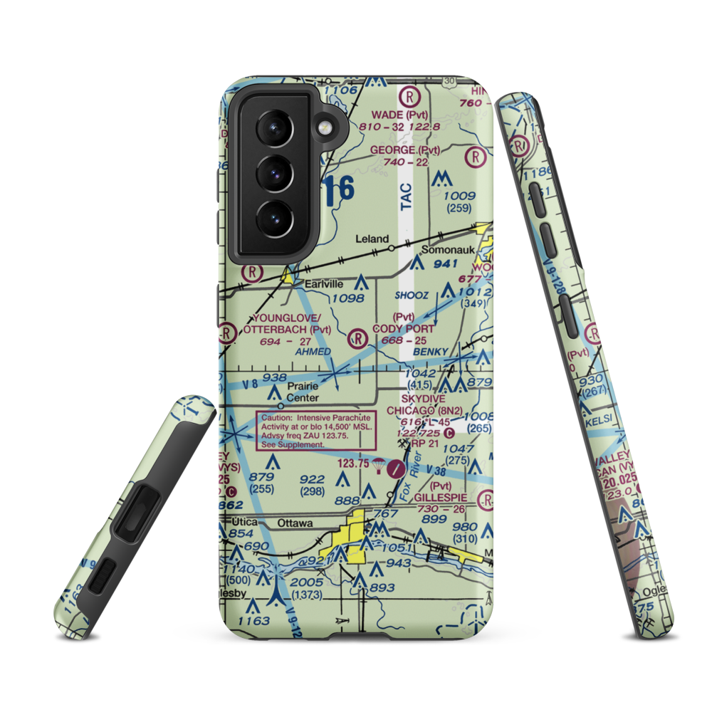 Cody Port RLA Restricted Landing Area (7IL8) VFR Sectional Samsung Phone Case Samsung Galaxy S21 FE model shown