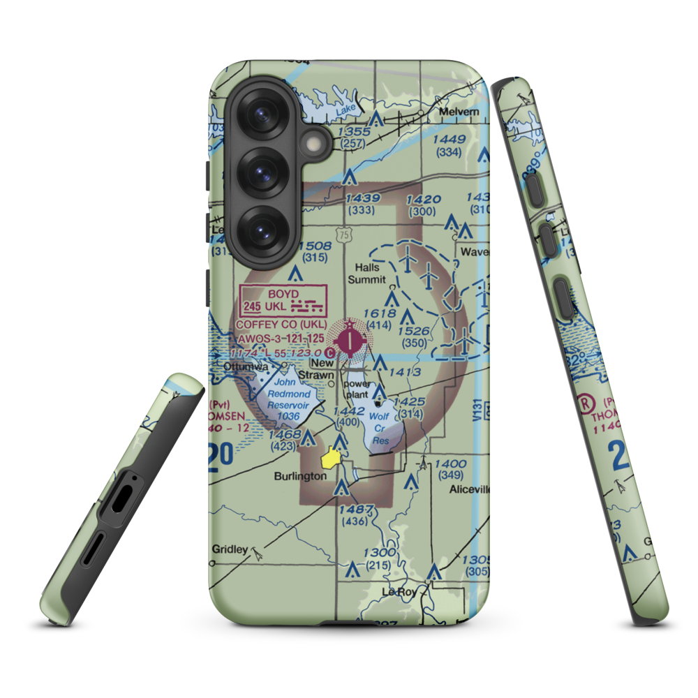 Coffey County Airport (UKL) VFR Sectional Samsung Phone Case Samsung Galaxy S25 Plus model shown
