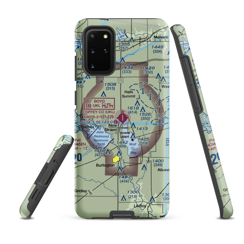 Coffey County Airport (UKL) VFR Sectional Samsung Phone Case Samsung Galaxy S20 Plus model shown