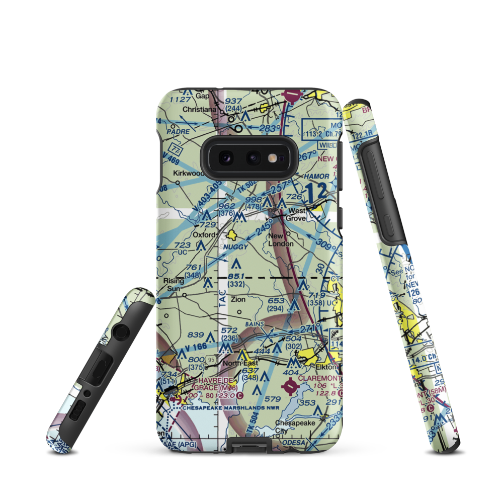 Cohen Airport (4PS7) VFR Sectional Samsung Phone Case Samsung Galaxy S10e model shown