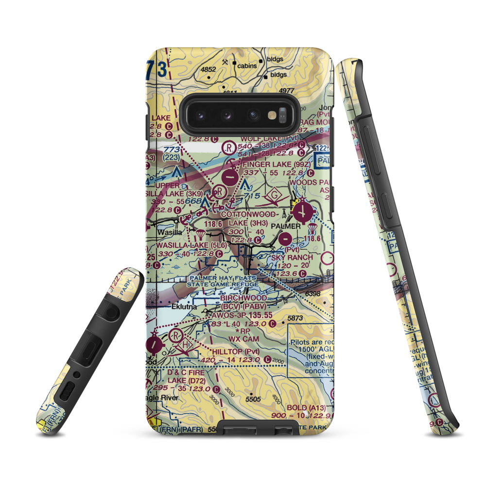 Colberg Airport (5AK6) VFR Sectional Samsung Phone Case Samsung Galaxy S10e model shown