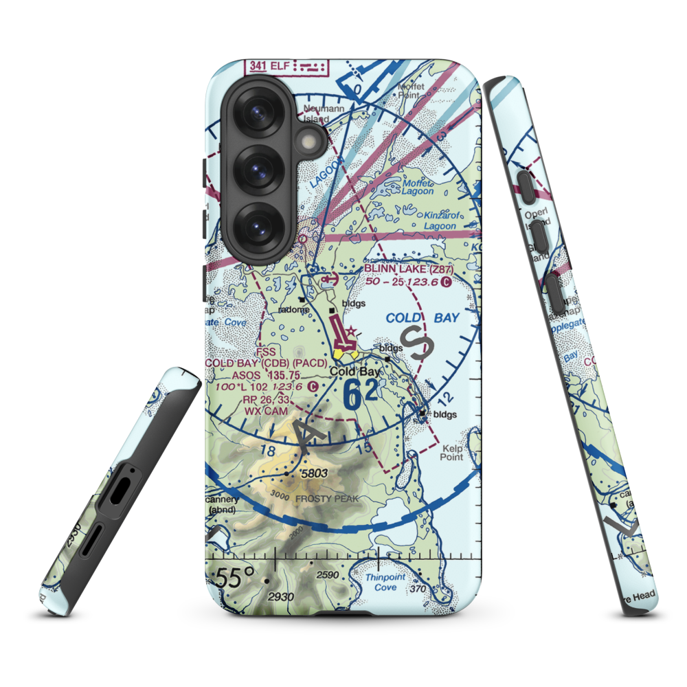 Cold Bay Airport (CDB) VFR Sectional Samsung Phone Case Samsung Galaxy S25 Plus model shown