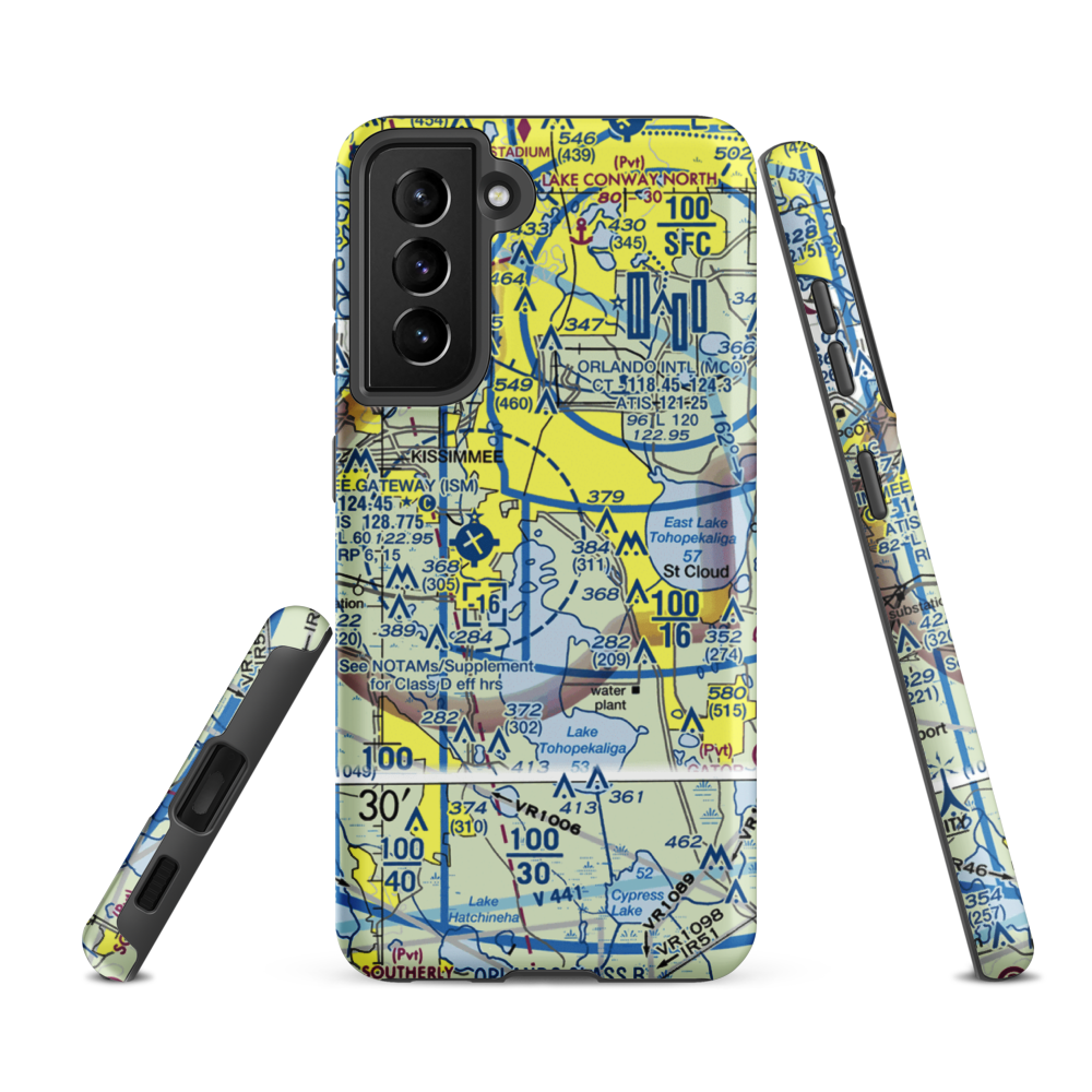 Cole's Seaplane Base (43FD) VFR Sectional Samsung Phone Case Samsung Galaxy S21 FE model shown