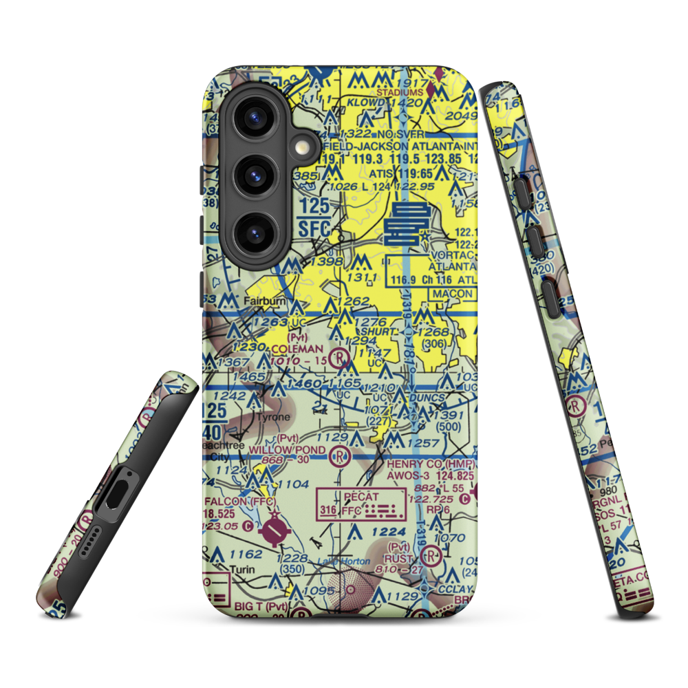Coleman Field (GA95) VFR Sectional Samsung Phone Case Samsung Galaxy S24 Plus model shown