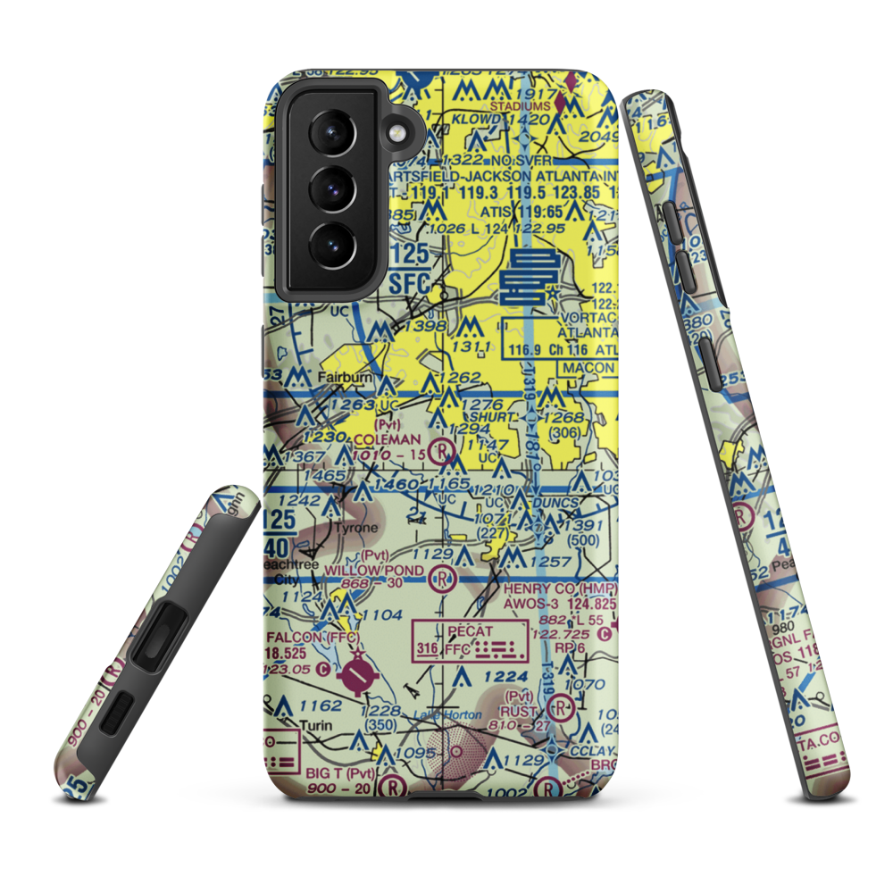 Coleman Field (GA95) VFR Sectional Samsung Phone Case Samsung Galaxy S21 Plus model shown