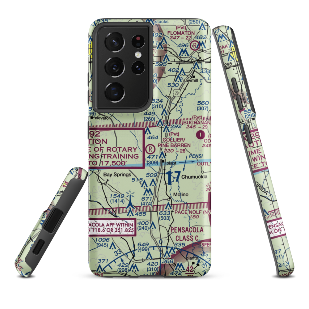 Collier/Pine Barren Airpark (FD89) VFR Sectional Samsung Phone Case Samsung Galaxy S21 Ultra model shown
