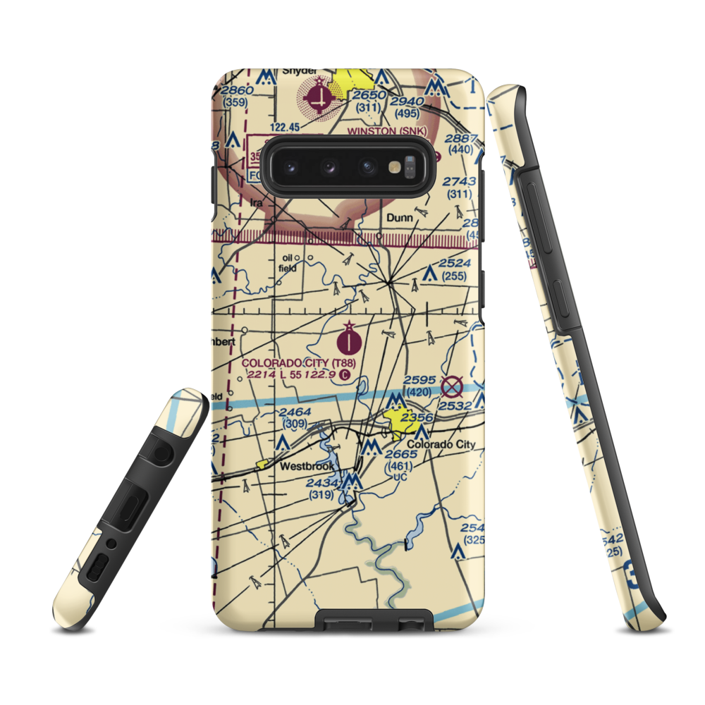 Colorado City Airport (T88) VFR Sectional Samsung Phone Case Samsung Galaxy S10 Plus model shown