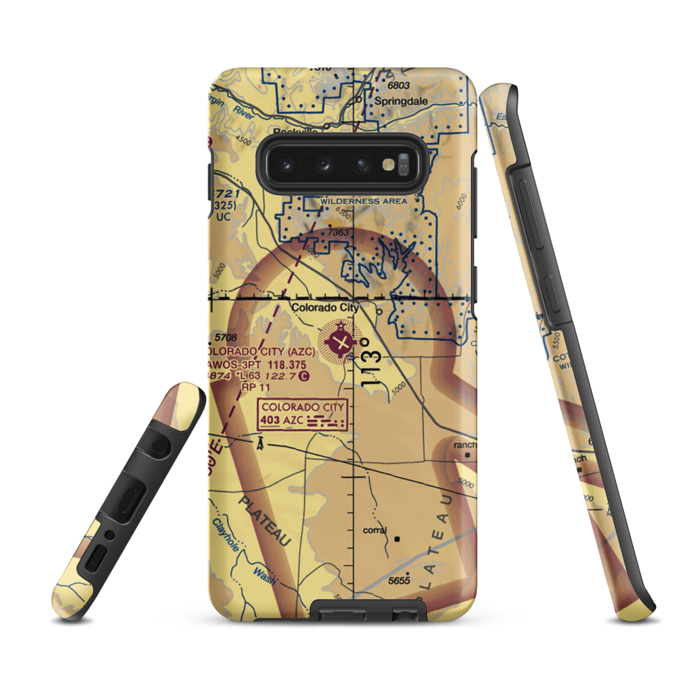 Colorado City Municipal Airport (AZC) VFR Sectional Samsung Phone Case Samsung Galaxy S10 Plus model shown