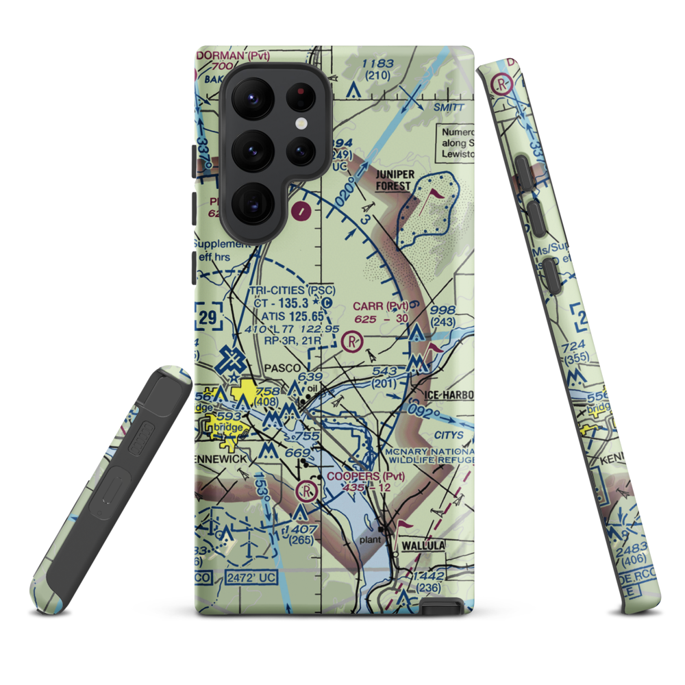 Columbia Agricultural Airport (53WA) VFR Sectional Samsung Phone Case Samsung Galaxy S22 Ultra model shown