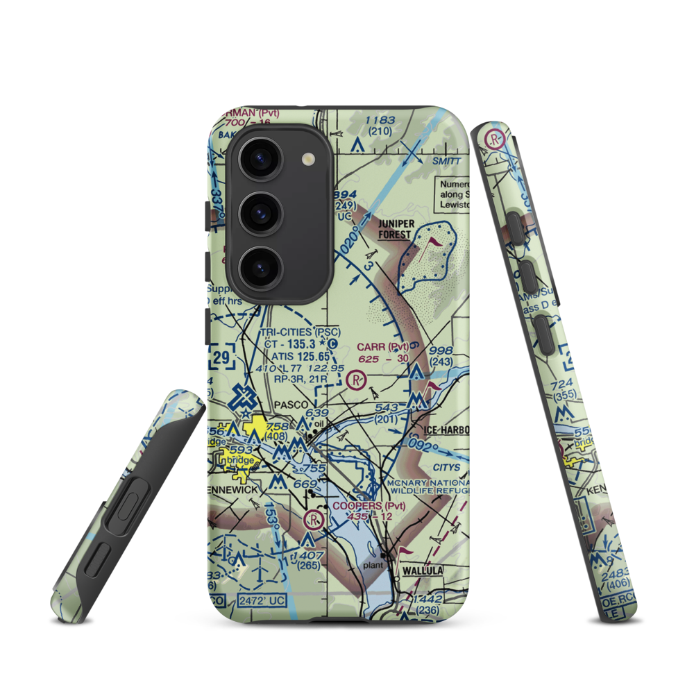 Columbia Agricultural Airport (53WA) VFR Sectional Samsung Phone Case Samsung Galaxy S23 model shown