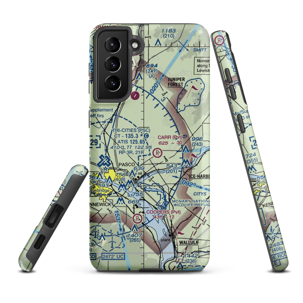 Columbia Agricultural Airport (53WA) VFR Sectional Samsung Phone Case Samsung Galaxy S21 FE model shown