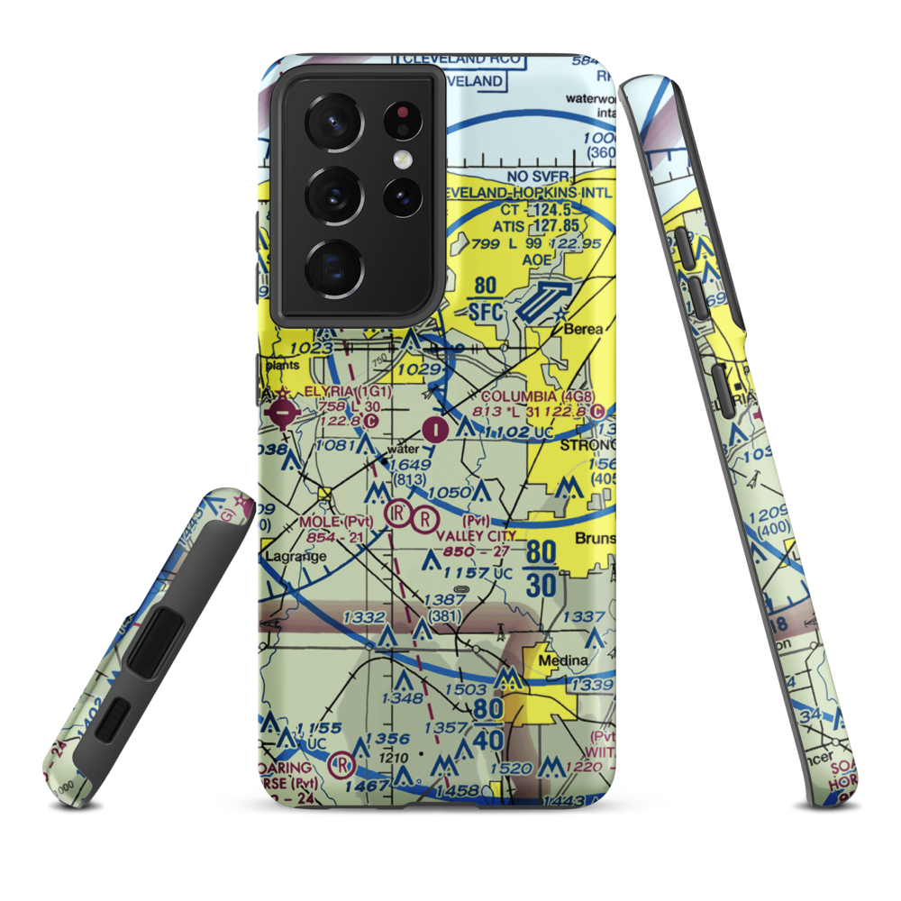 Columbia Airport (4G8) VFR Sectional Samsung Phone Case Samsung Galaxy S21 Plus model shown