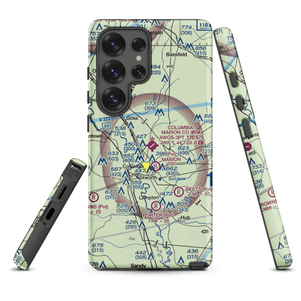 Columbia-Marion County Airport (0R0) VFR Sectional Samsung Phone Case Samsung Galaxy S25 Ultra model shown