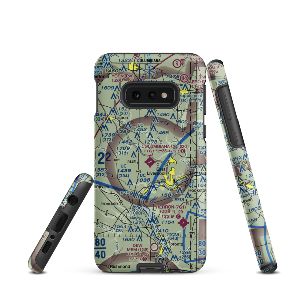 Columbiana County Airport (02G) VFR Sectional Samsung Phone Case Samsung Galaxy S10 Plus model shown