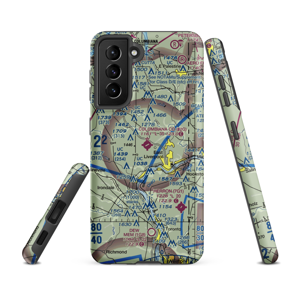 Columbiana County Airport (02G) VFR Sectional Samsung Phone Case Samsung Galaxy S21 FE model shown