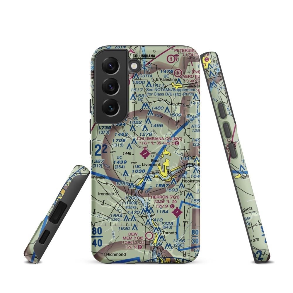 Columbiana County Airport (02G) VFR Sectional Samsung Phone Case Samsung Galaxy S22 model shown