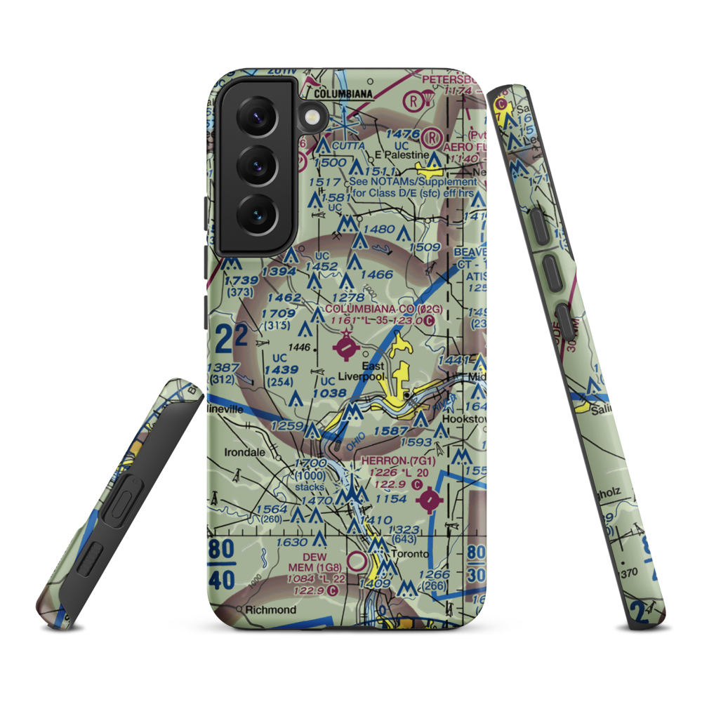 Columbiana County Airport (02G) VFR Sectional Samsung Phone Case Samsung Galaxy S22 Plus model shown
