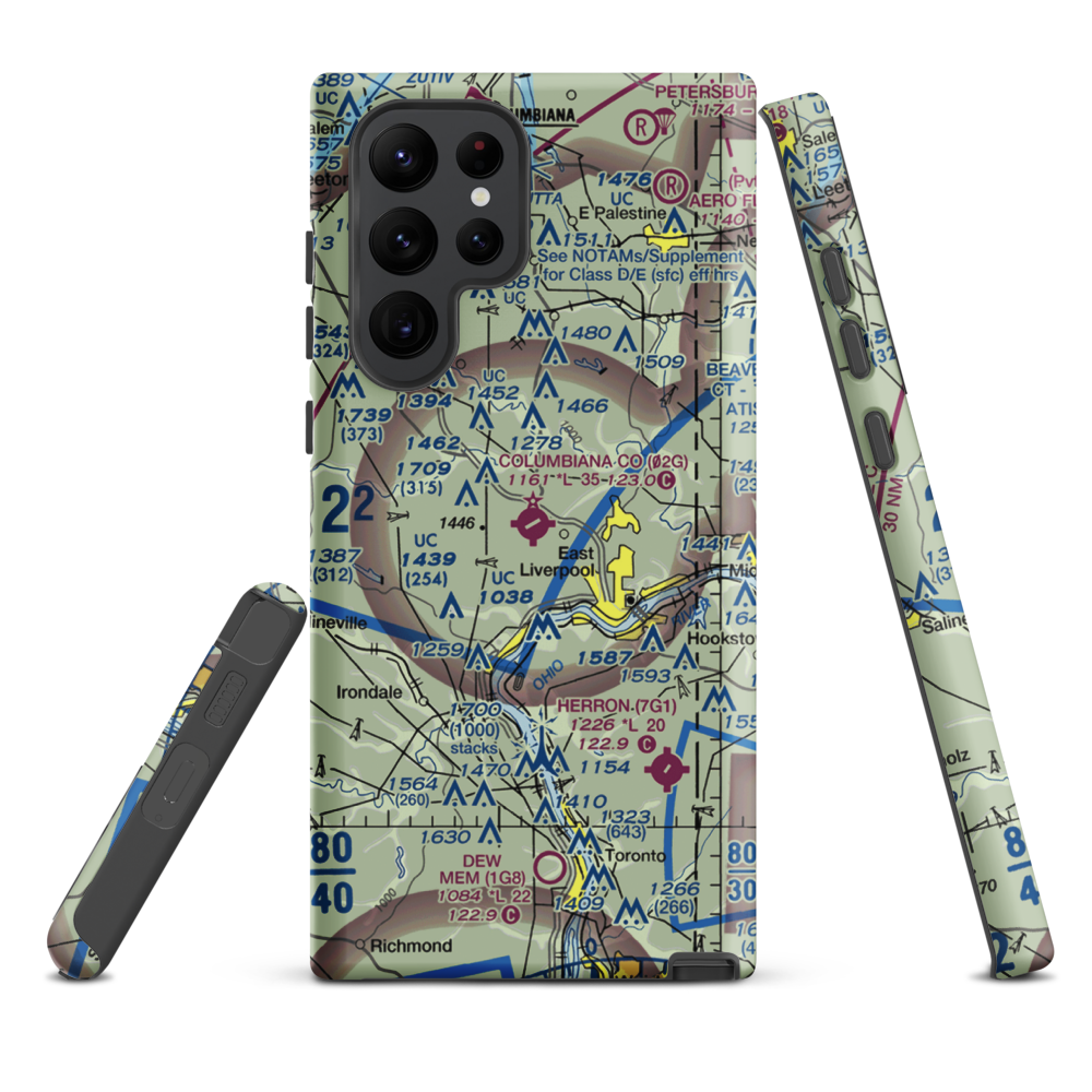Columbiana County Airport (02G) VFR Sectional Samsung Phone Case Samsung Galaxy S22 Ultra model shown