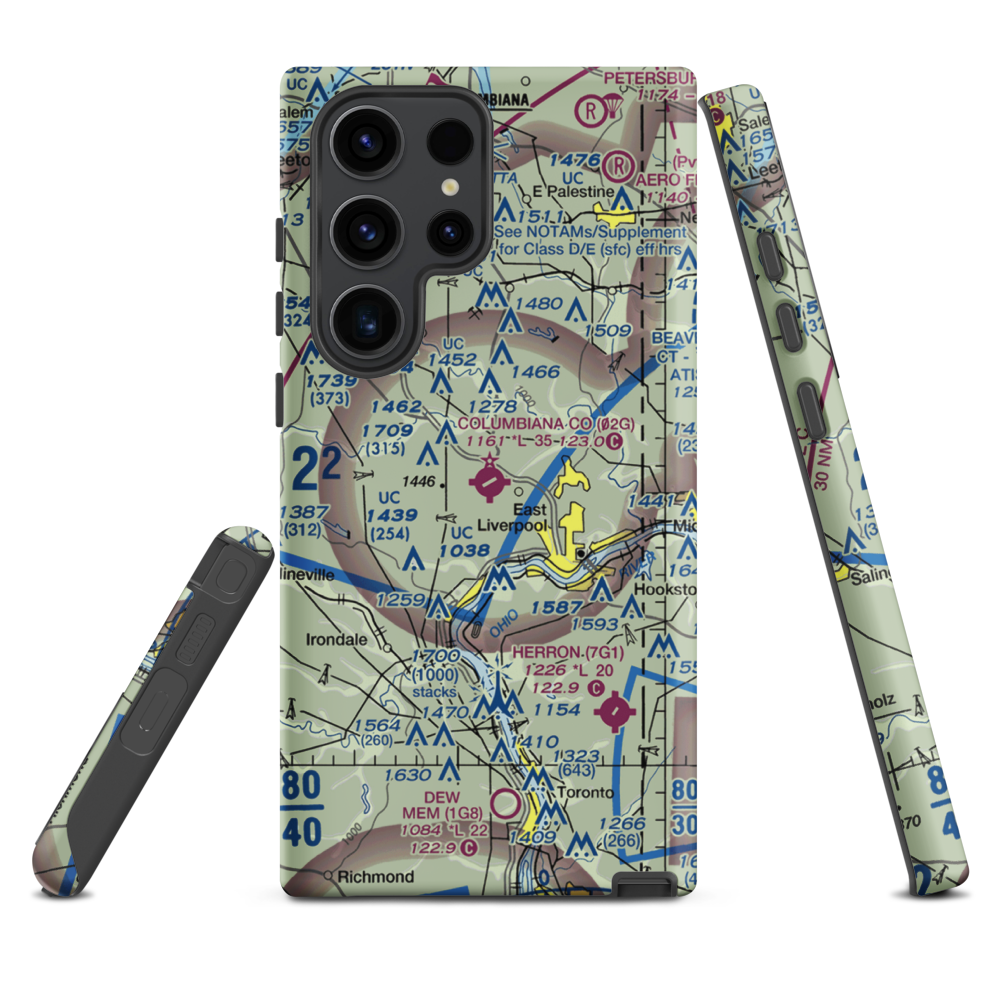 Columbiana County Airport (02G) VFR Sectional Samsung Phone Case Samsung Galaxy S23 Ultra model shown