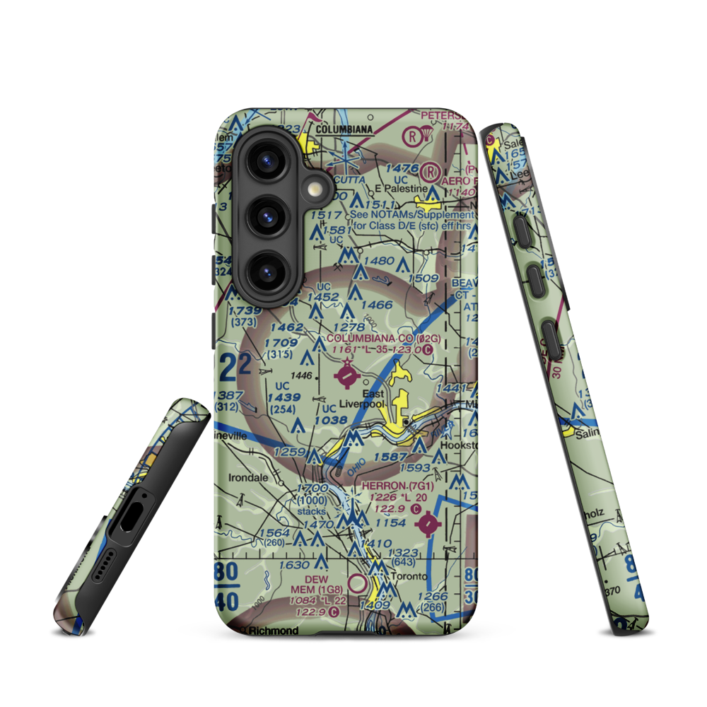 Columbiana County Airport (02G) VFR Sectional Samsung Phone Case Samsung Galaxy S24 model shown