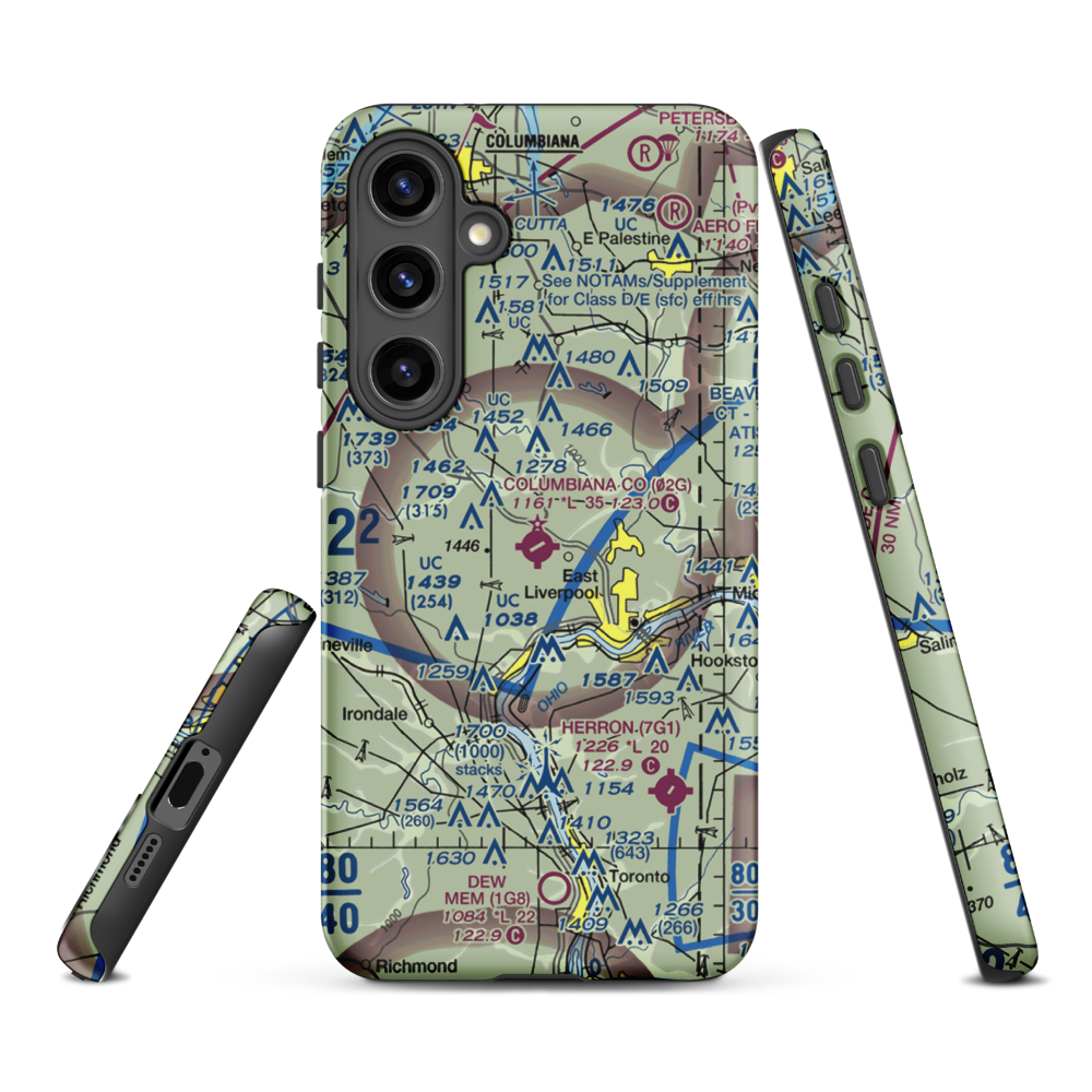 Columbiana County Airport (02G) VFR Sectional Samsung Phone Case Samsung Galaxy S24 Plus model shown