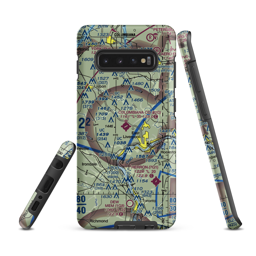 Columbiana County Airport (02G) VFR Sectional Samsung Phone Case Samsung Galaxy S10e model shown