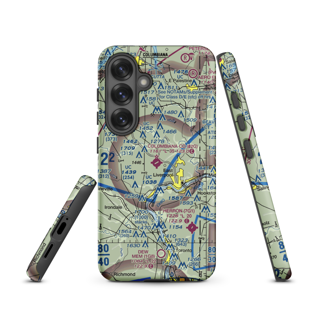 Columbiana County Airport (02G) VFR Sectional Samsung Phone Case Samsung Galaxy S25 model shown