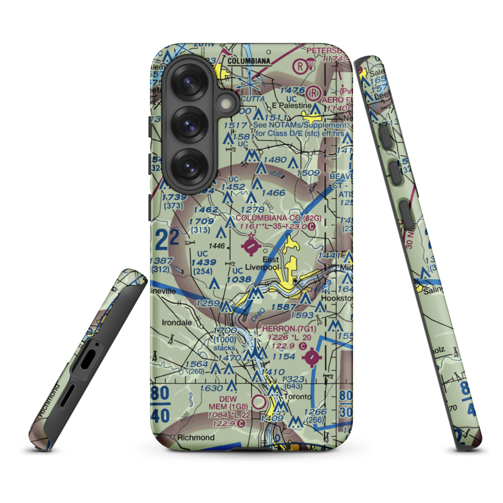 Columbiana County Airport (02G) VFR Sectional Samsung Phone Case Samsung Galaxy S25 Plus model shown