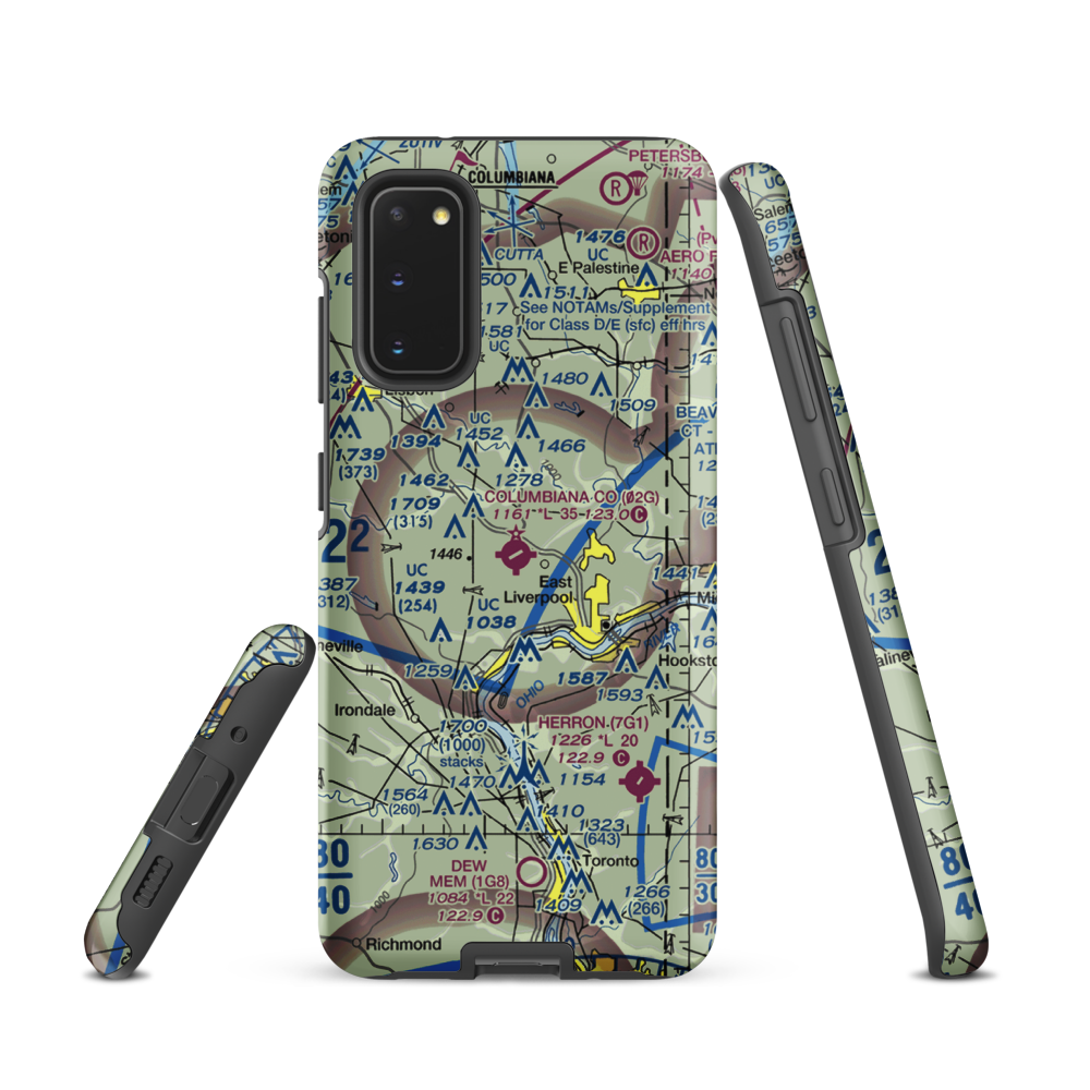 Columbiana County Airport (02G) VFR Sectional Samsung Phone Case Samsung Galaxy S20 model shown