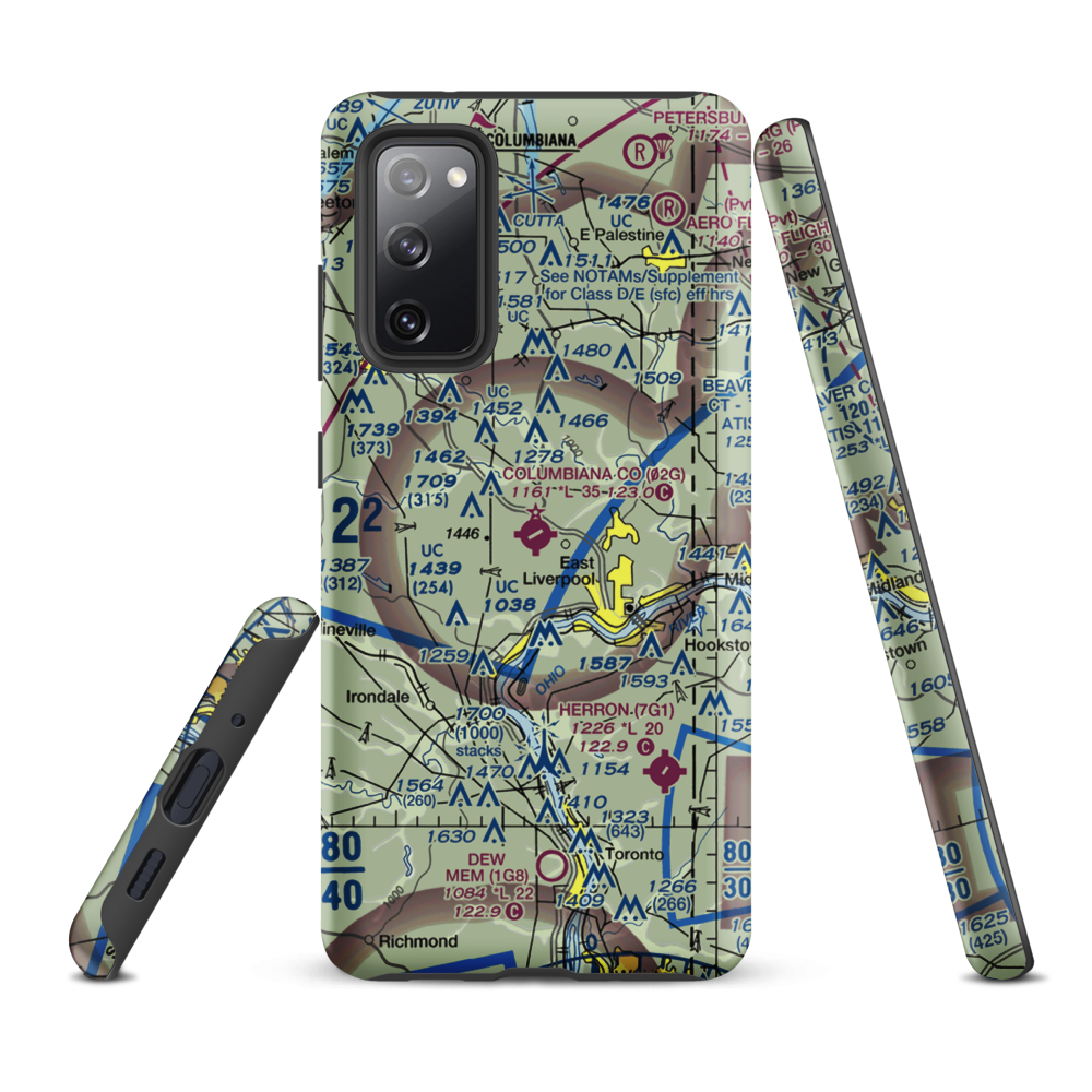 Columbiana County Airport (02G) VFR Sectional Samsung Phone Case Samsung Galaxy S20 FE model shown