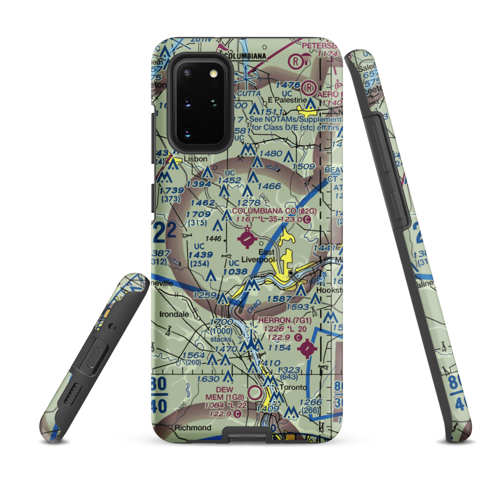 Columbiana County Airport (02G) VFR Sectional Samsung Phone Case Samsung Galaxy S20 Plus model shown
