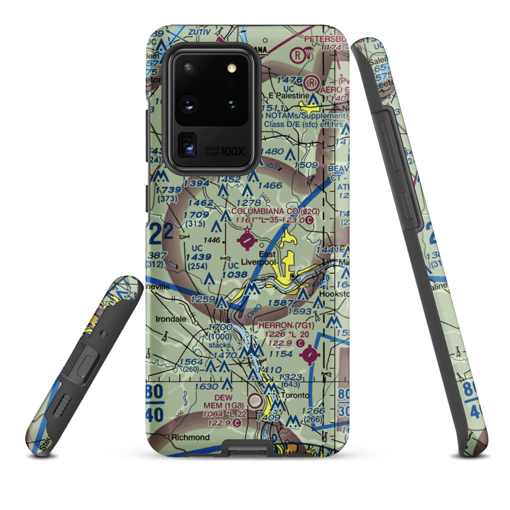 Columbiana County Airport (02G) VFR Sectional Samsung Phone Case Samsung Galaxy S20 Ultra model shown