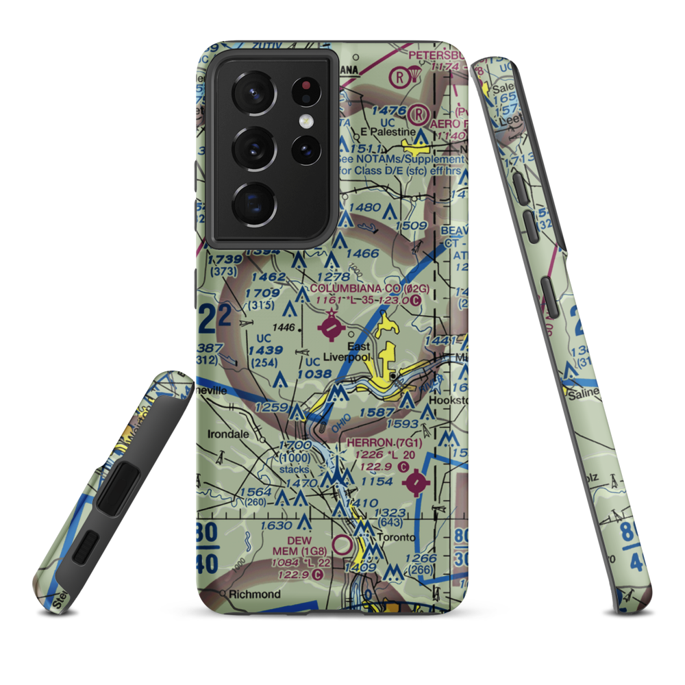 Columbiana County Airport (02G) VFR Sectional Samsung Phone Case Samsung Galaxy S21 Ultra model shown