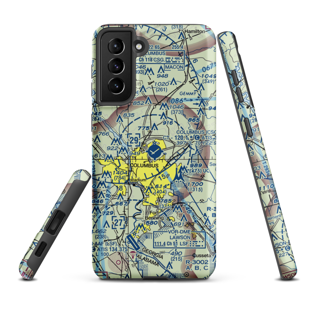 Columbus Metropolitan Airport (CSG) VFR Sectional Samsung Phone Case Samsung Galaxy S21 FE model shown